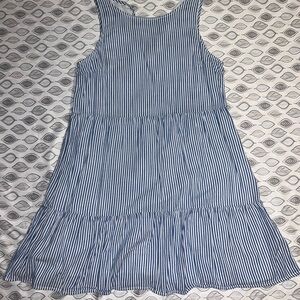 Old Navy Blue and White Tiered Halter Sundress